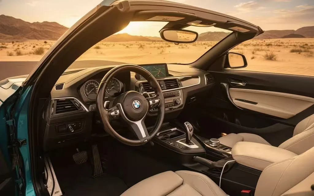 Bmw 240 2021 interior view showing trim – rental in Dubai