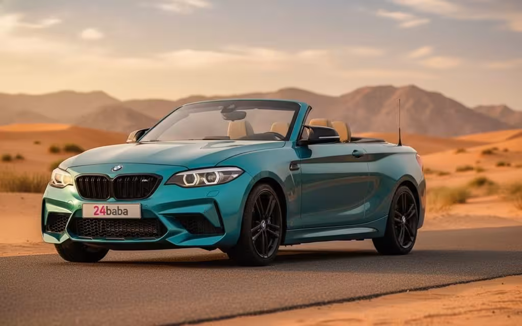 Bmw 240 2021 Blue side profile – rental in Dubai