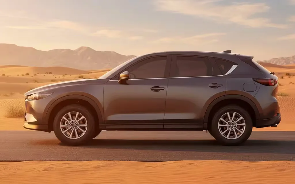 Mazda Cx 5 2025 Dark Gray side profile – rental in Dubai