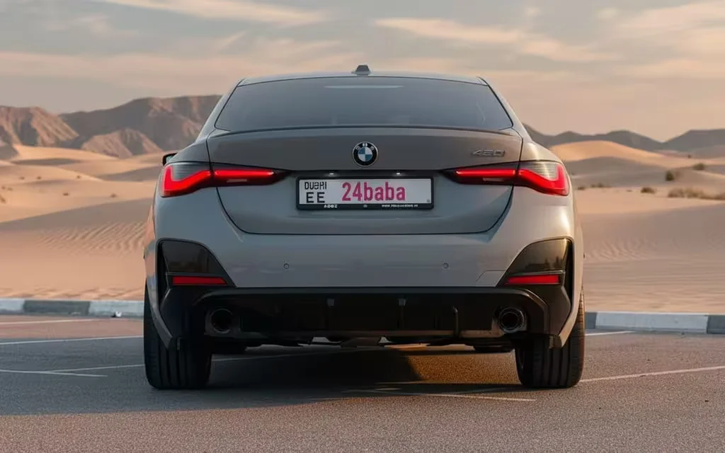 Bmw 420 2025 Grey rear view showing taillights – rental in Dubai