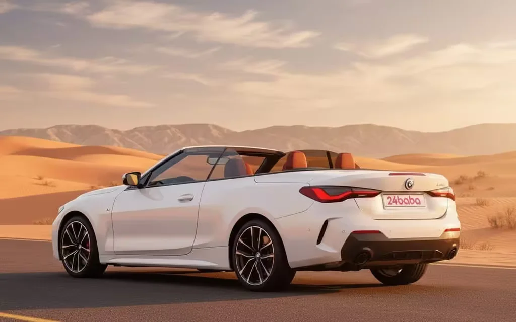 Bmw 420 2023 White side profile – rental in Dubai