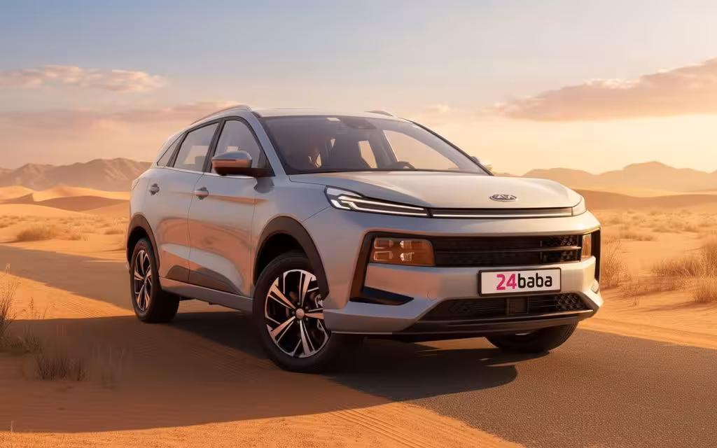 Jac Js6 2024 Blue parked outdoor scene – rental in Dubai