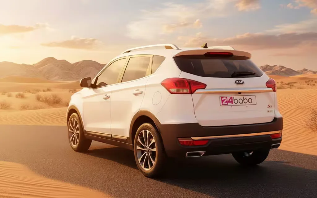 Jac S3 2024 White rear view showing taillights – rental in Dubai