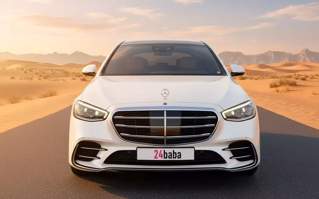 Mercedes S500 2021 White cover image – rental in Dubai