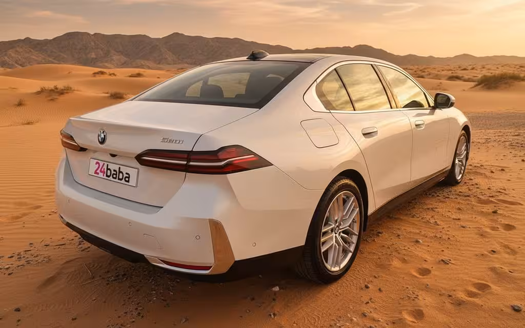 Bmw 520 2024 White side profile – rental in Dubai