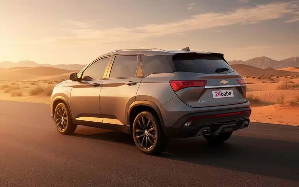 Chevrolet Captiva 2023 Grey rear view showing taillights – rental in Dubai