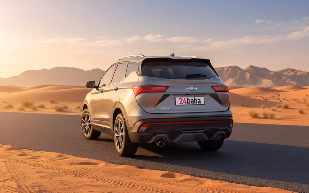 Chevrolet Captiva 2023 Grey rear view showing taillights – rental in Dubai