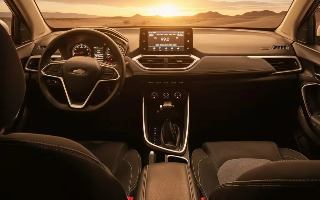 Chevrolet Captiva 2023 dashboard and infotainment – rental in Dubai