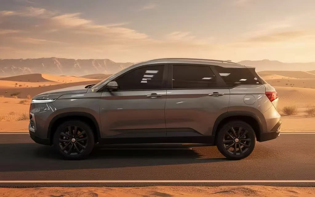 Chevrolet Captiva 2023 Grey side profile – rental in Dubai