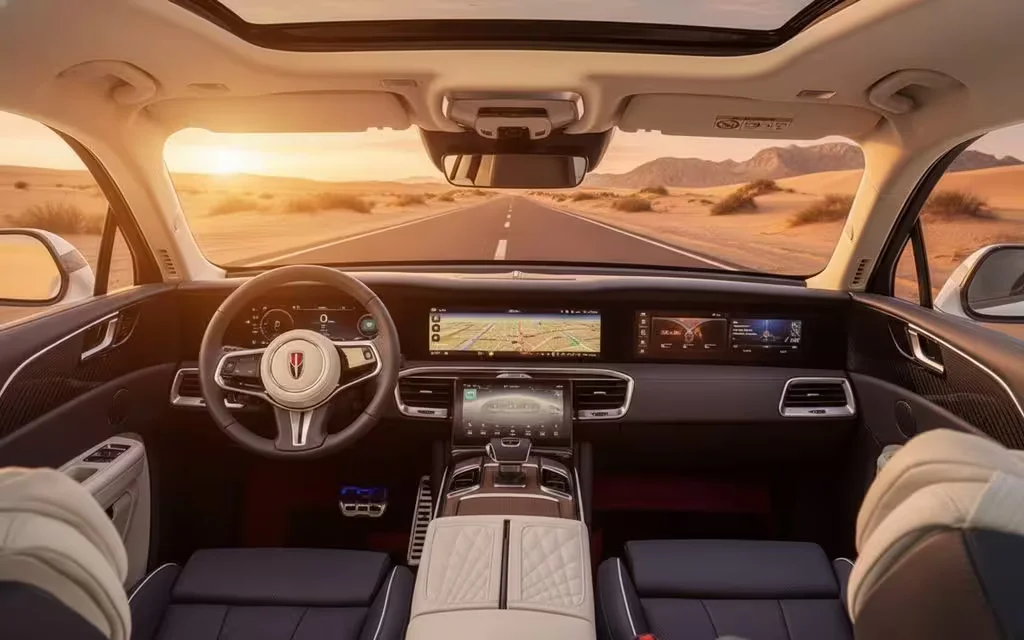 Hongqi E Hs9 2023 dashboard and infotainment – rental in Dubai