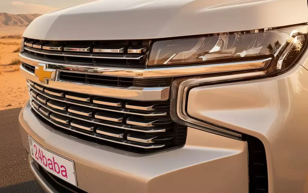 Chevrolet Tahoe 2021 Grey parked outdoor scene – rental in Dubai