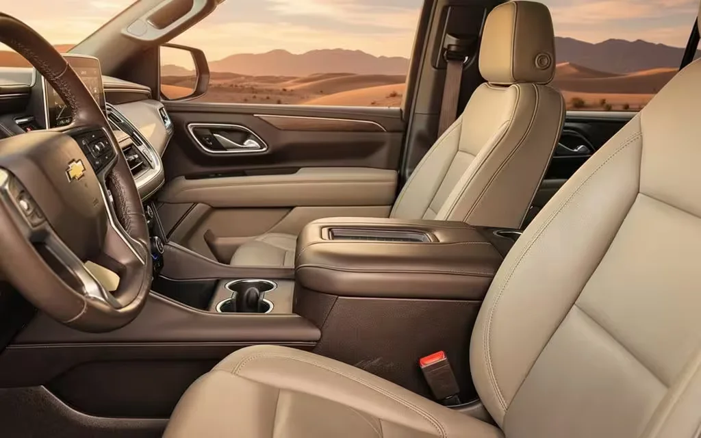 Chevrolet Tahoe 2021 leather seats and cabin – rental in Dubai