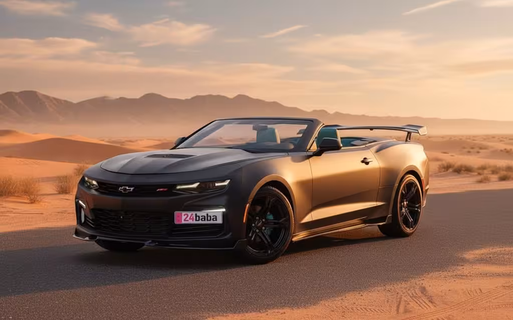 Chevrolet Camaro 2020 Black front view with headlights