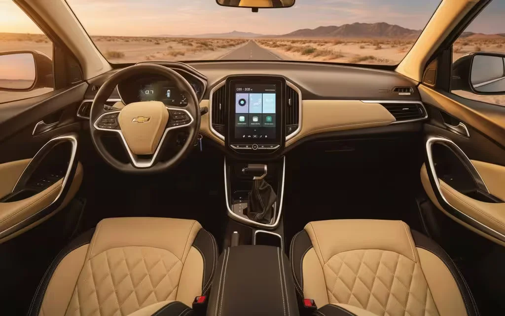 Chevrolet Captiva 2025 interior view showing trim – rental in Dubai