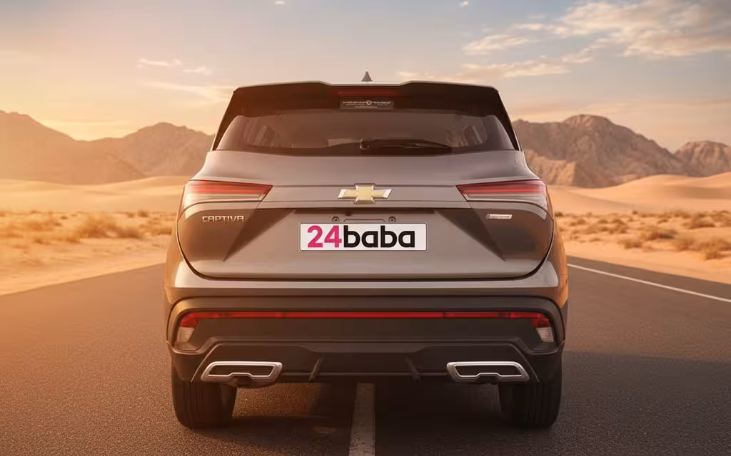 Chevrolet Captiva 2025 Grey rear view showing taillights – rental in Dubai