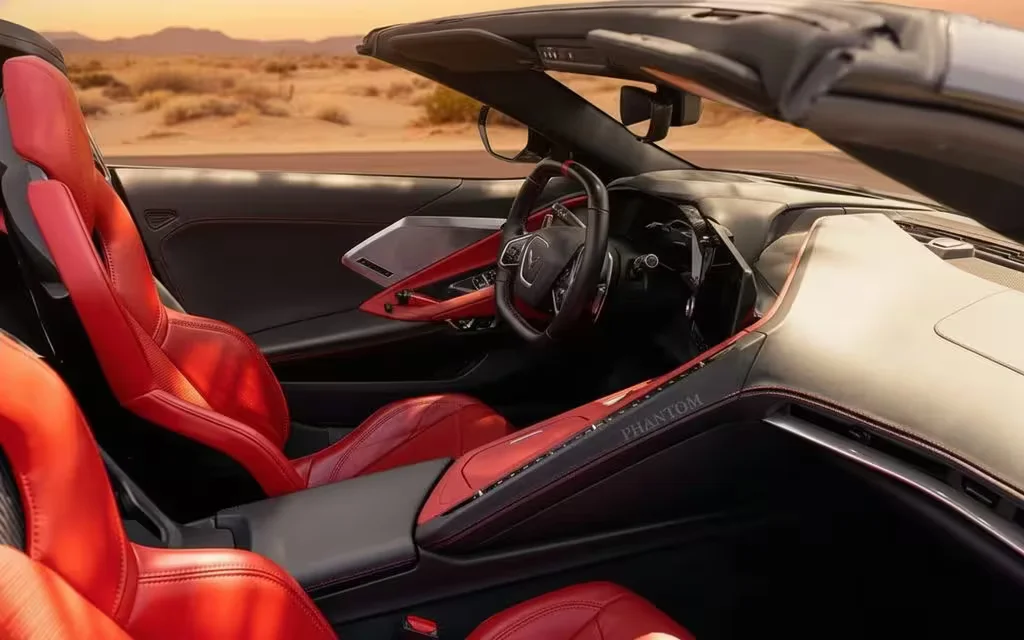 Chevrolet Corvette 2021 dashboard and infotainment – rental in Dubai