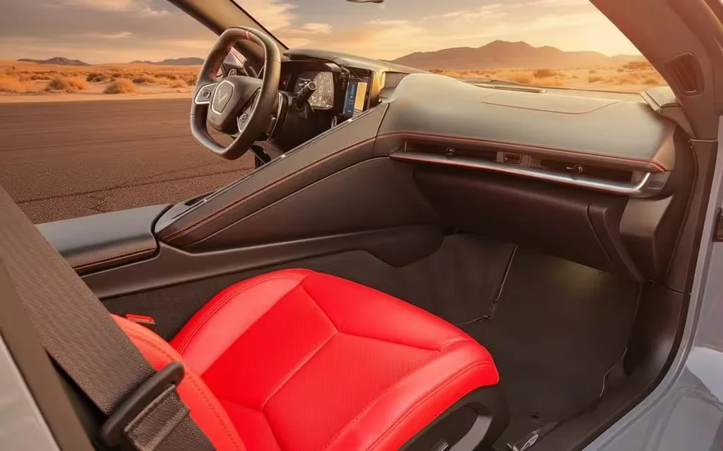 Chevrolet Corvette 2024 leather seats and cabin – rental in Dubai