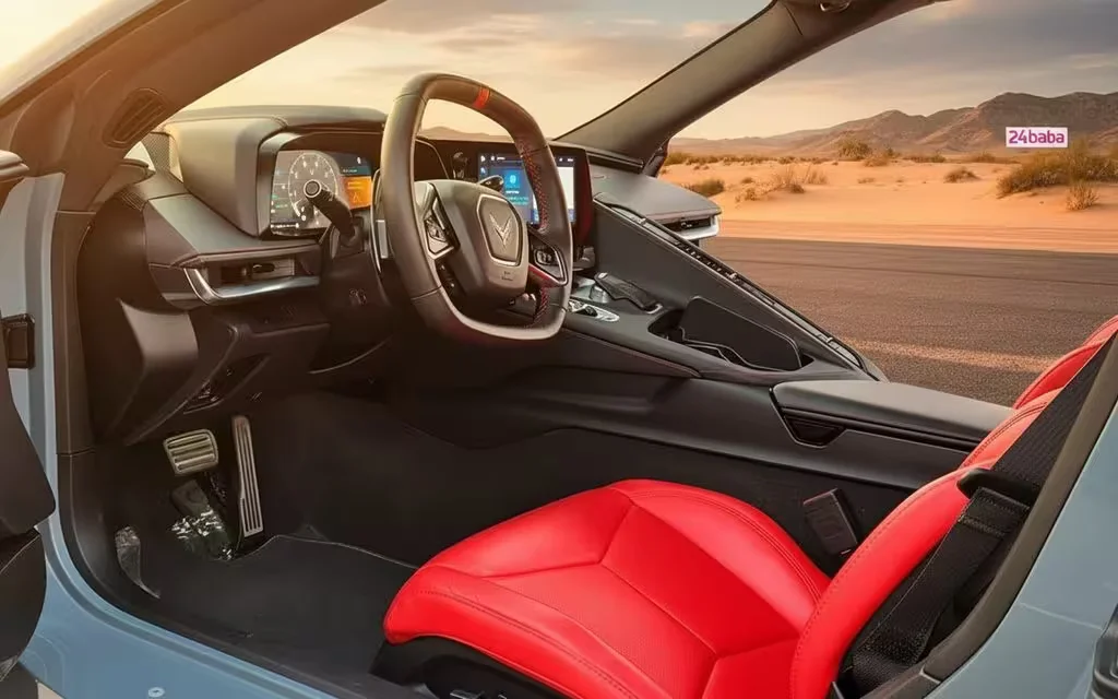 Chevrolet Corvette 2024 interior view showing trim – rental in Dubai