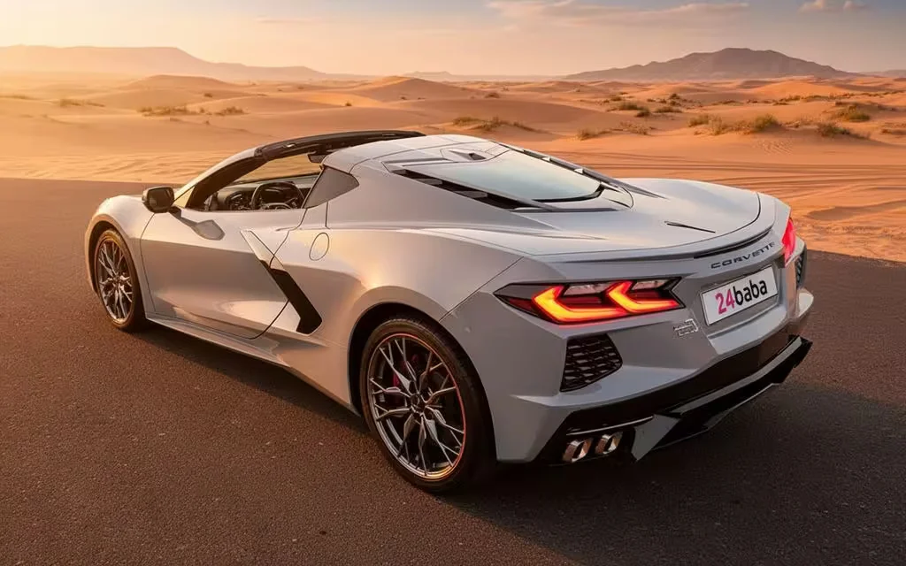 Chevrolet Corvette 2024 Grey side profile – rental in Dubai
