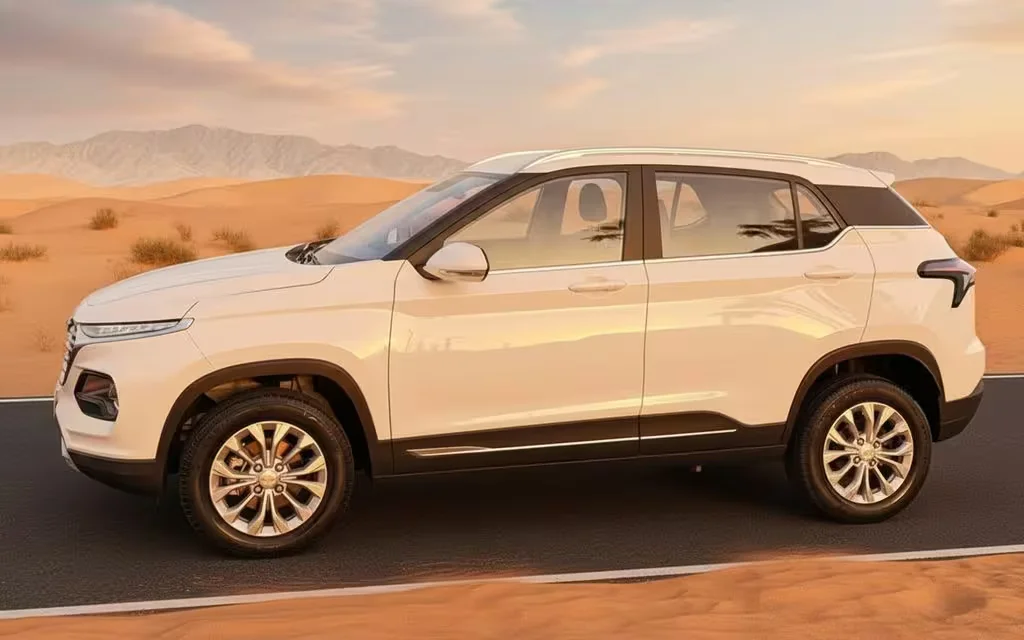Chevrolet Groove 2025 White side profile – rental in Dubai
