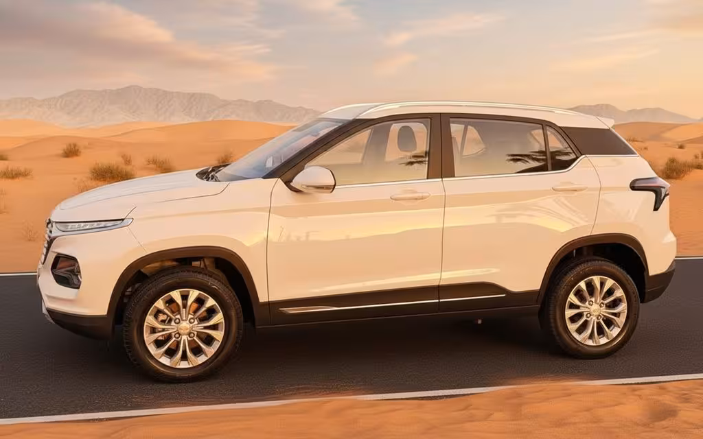 Chevrolet Groove 2025 White side profile – rental in Dubai