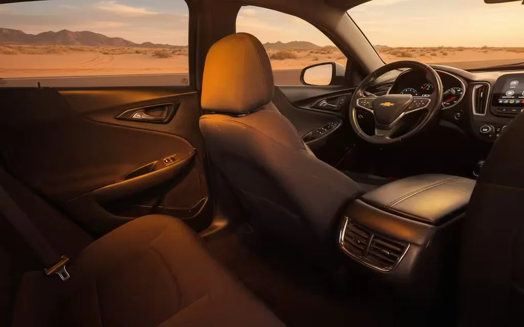 Chevrolet Malibu 2022 interior view showing trim – rental in Dubai