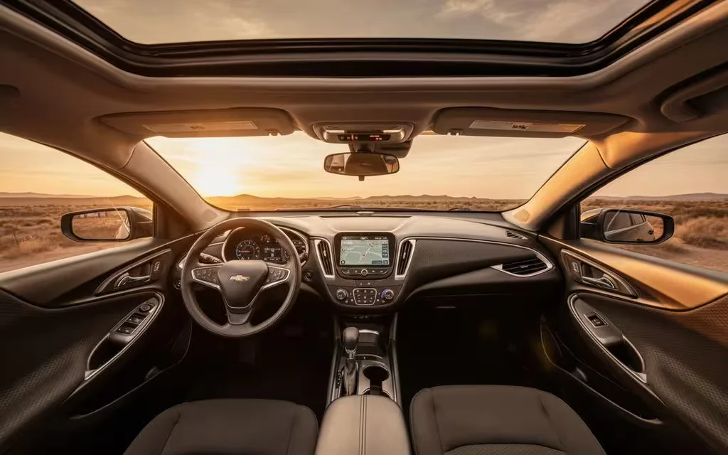 Chevrolet Malibu 2024 dashboard and infotainment – rental in Dubai