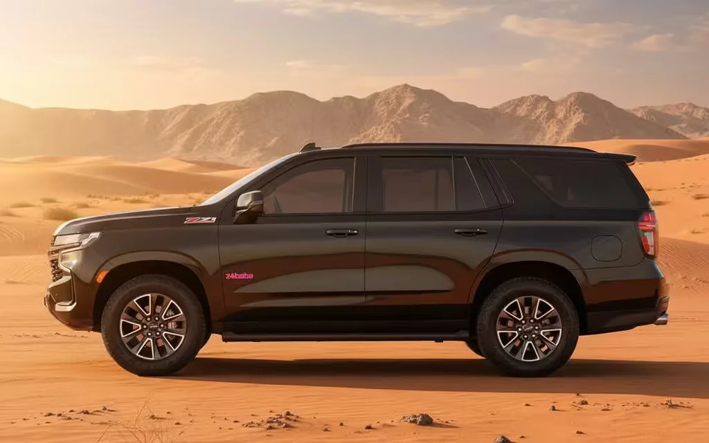 Chevrolet Tahoe 2022 Black side profile – rental in Dubai