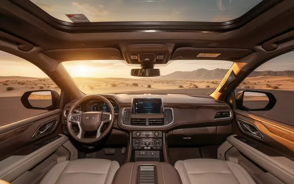 Chevrolet Tahoe 2022 interior view showing trim – rental in Dubai