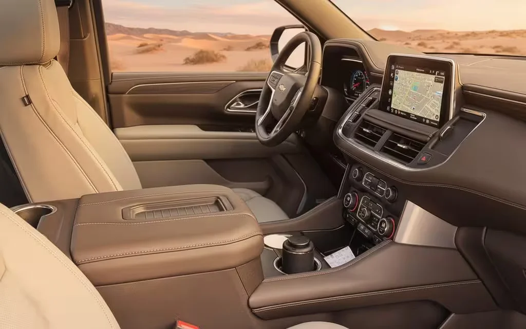 Chevrolet Tahoe 2024 interior view showing trim – rental in Dubai