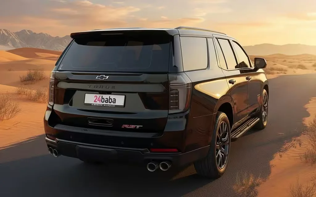 Chevrolet Tahoe 2025 alloy wheel close up – rental in Dubai