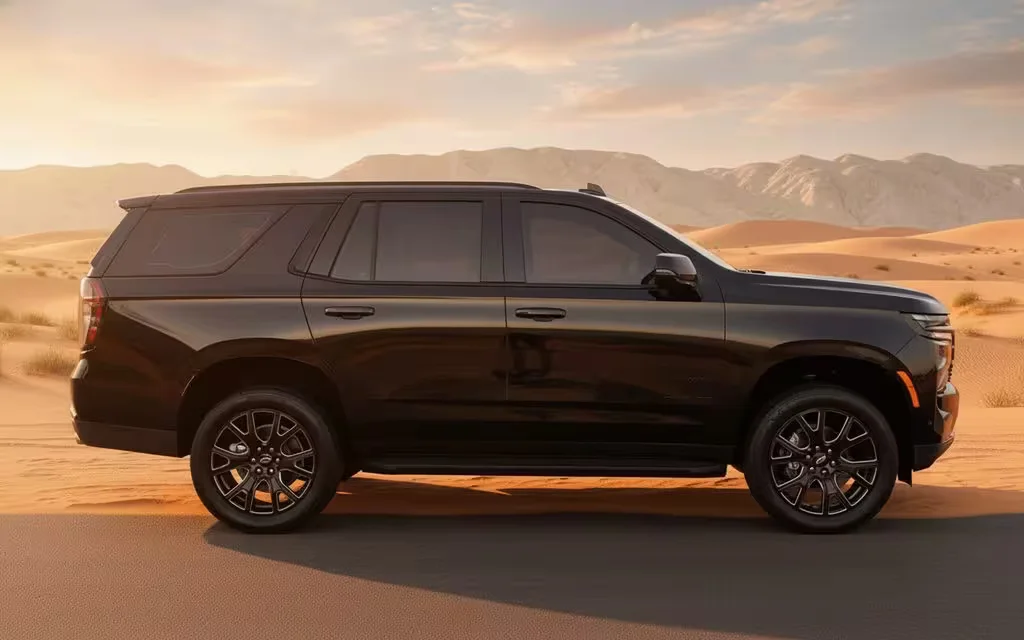 Chevrolet Tahoe 2025 interior view showing trim – rental in Dubai