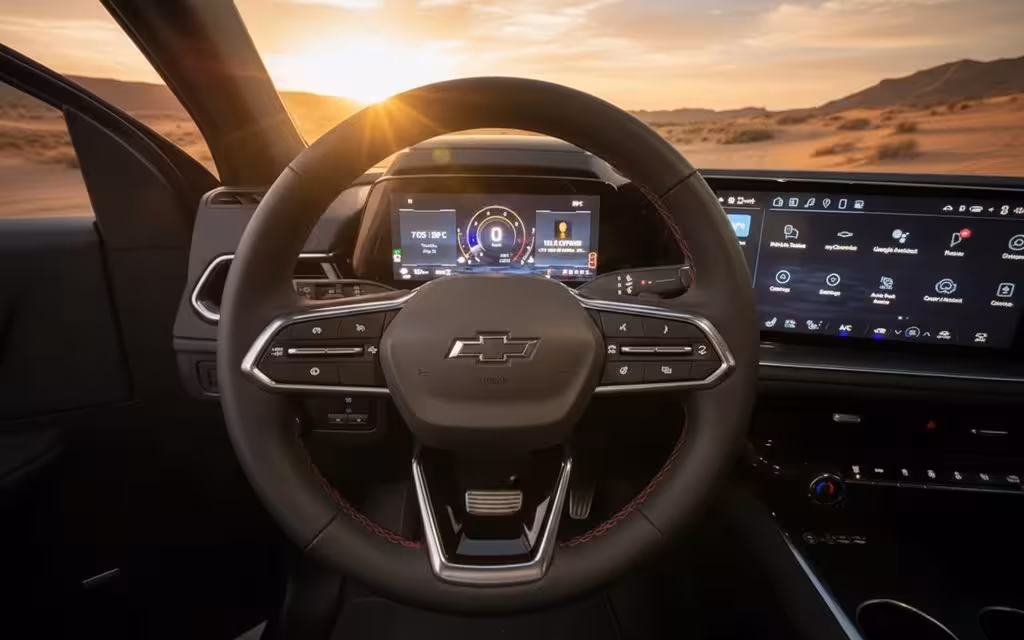 Chevrolet Tahoe 2025 steering wheel close up – rental in Dubai