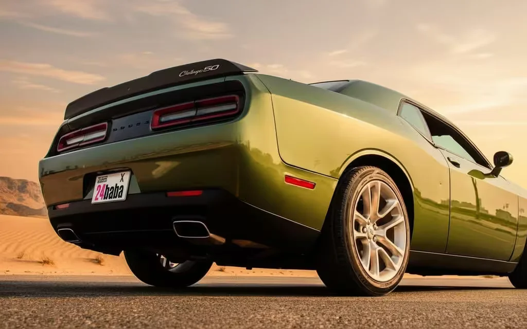 Dodge Challenger 2020 alloy wheel close up – rental in Dubai