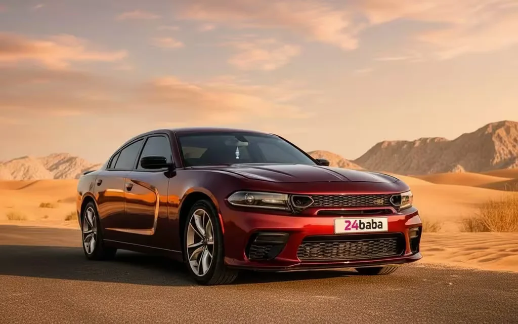 Dodge Charger 2021 Red front view with headlights