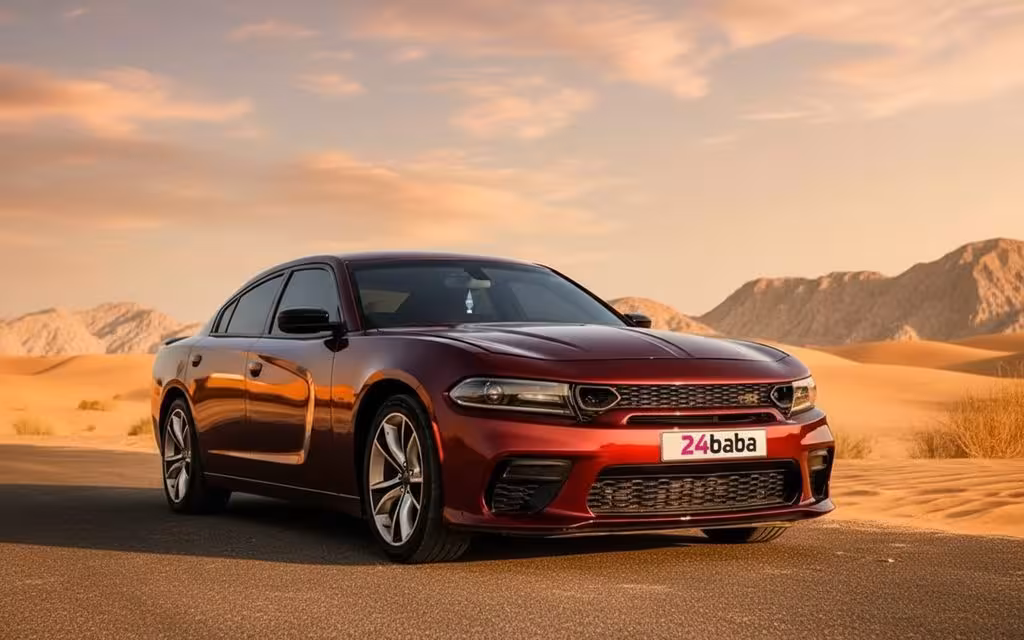 Dodge Charger 2021 Red front view with headlights