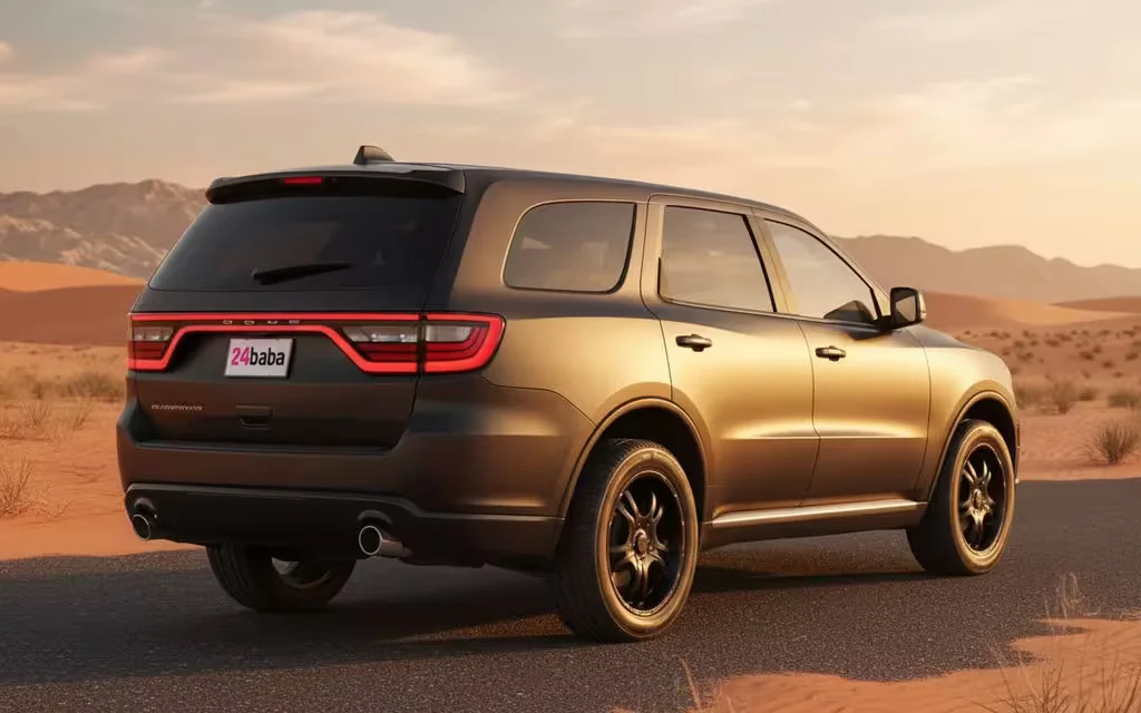Dodge Durango 2020 Black rear view showing taillights – rental in Dubai