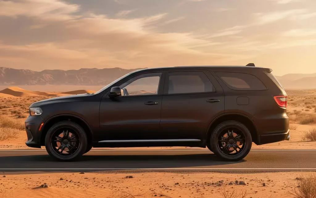 Dodge Durango 2020 Black side profile – rental in Dubai