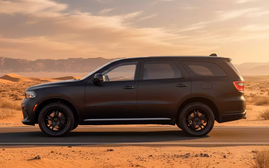 Dodge Durango 2020 Black side profile – rental in Dubai