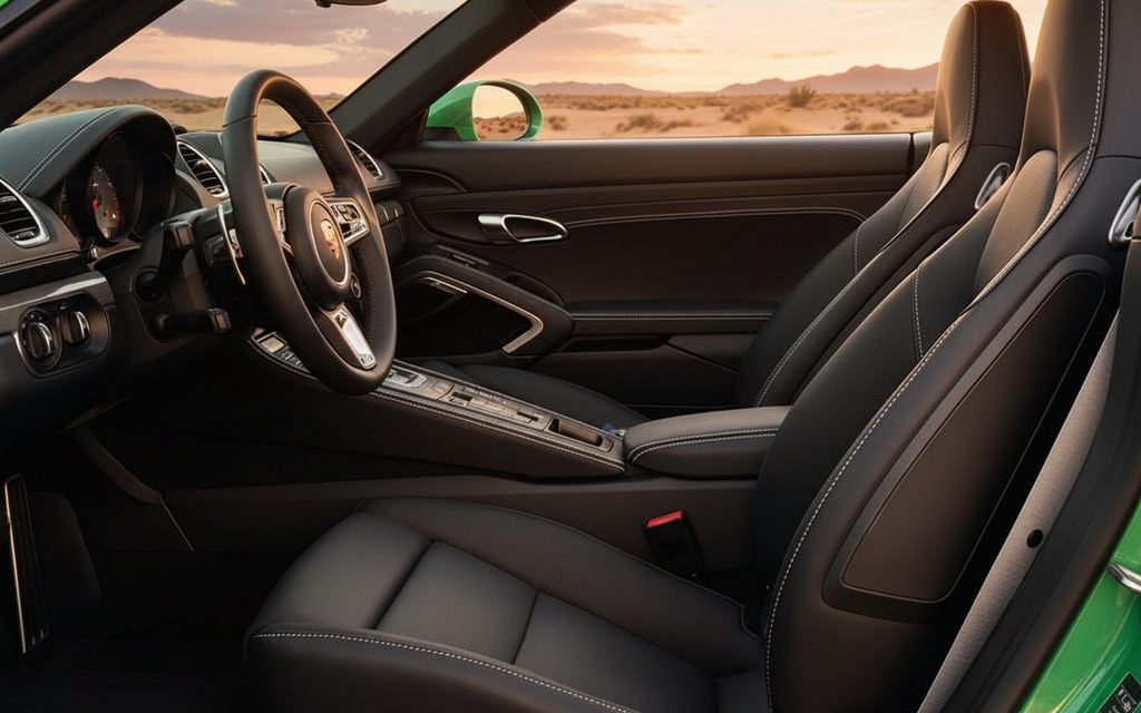 Porsche Boxster 2023 leather seats and cabin