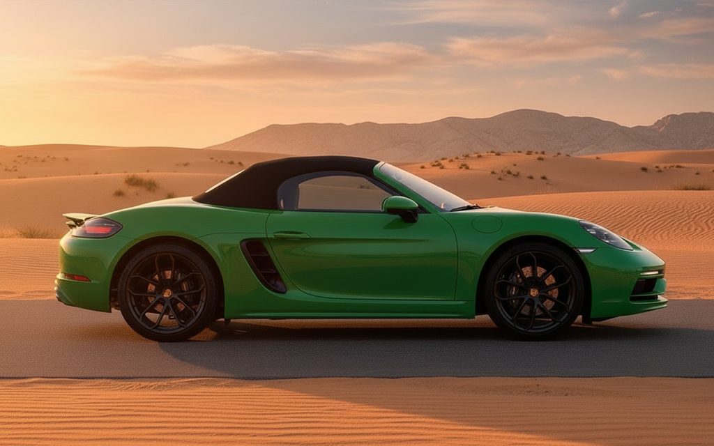 Porsche Boxster 2023 Green side profile