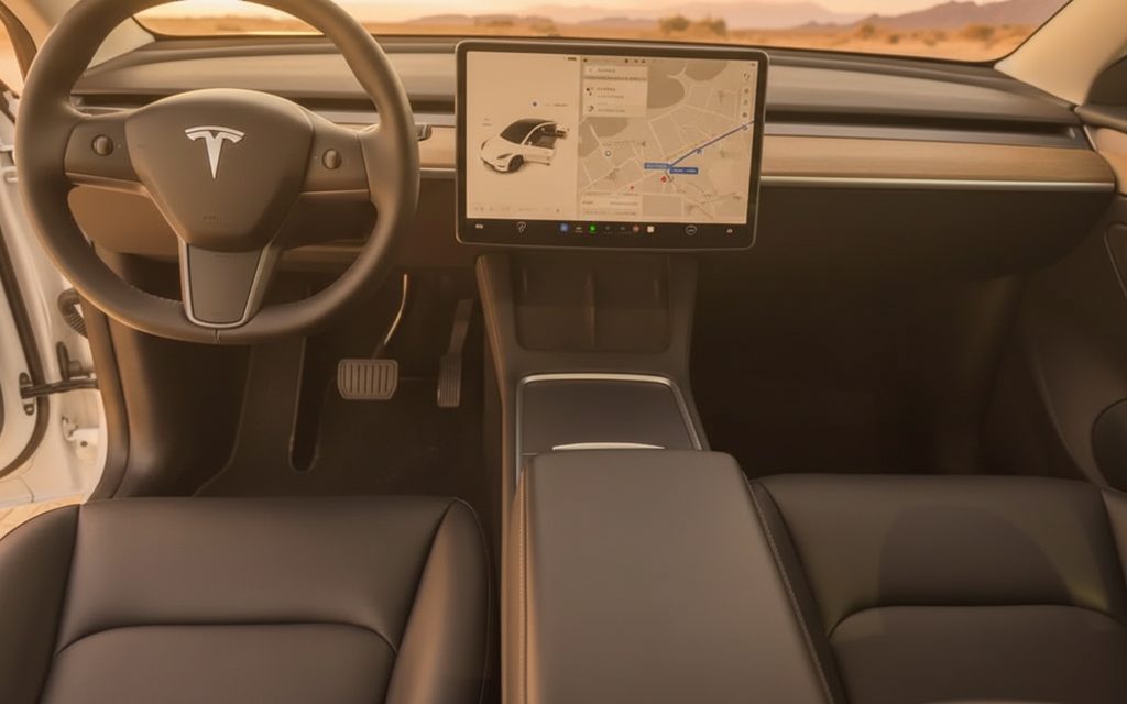 Tesla Model Y 2022 dashboard and infotainment