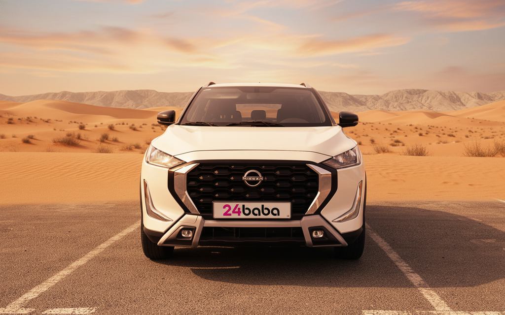 Nissan Magnite 2025 White front view with headlights