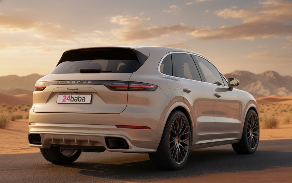 Porsche Cayenne 2021 Beige rear view showing taillights