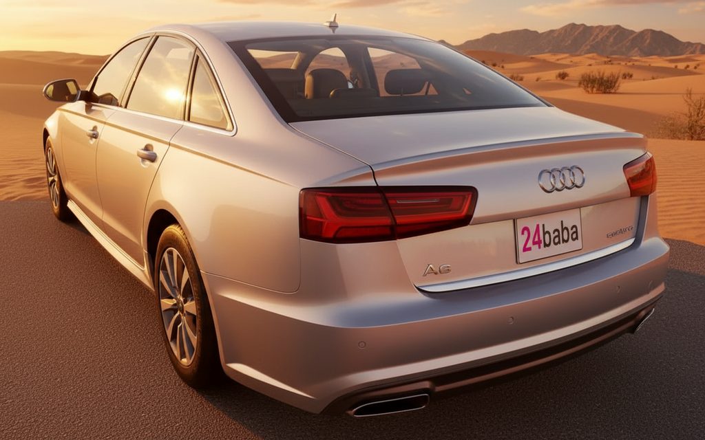 Audi A6 2025 Silver rear view showing taillights