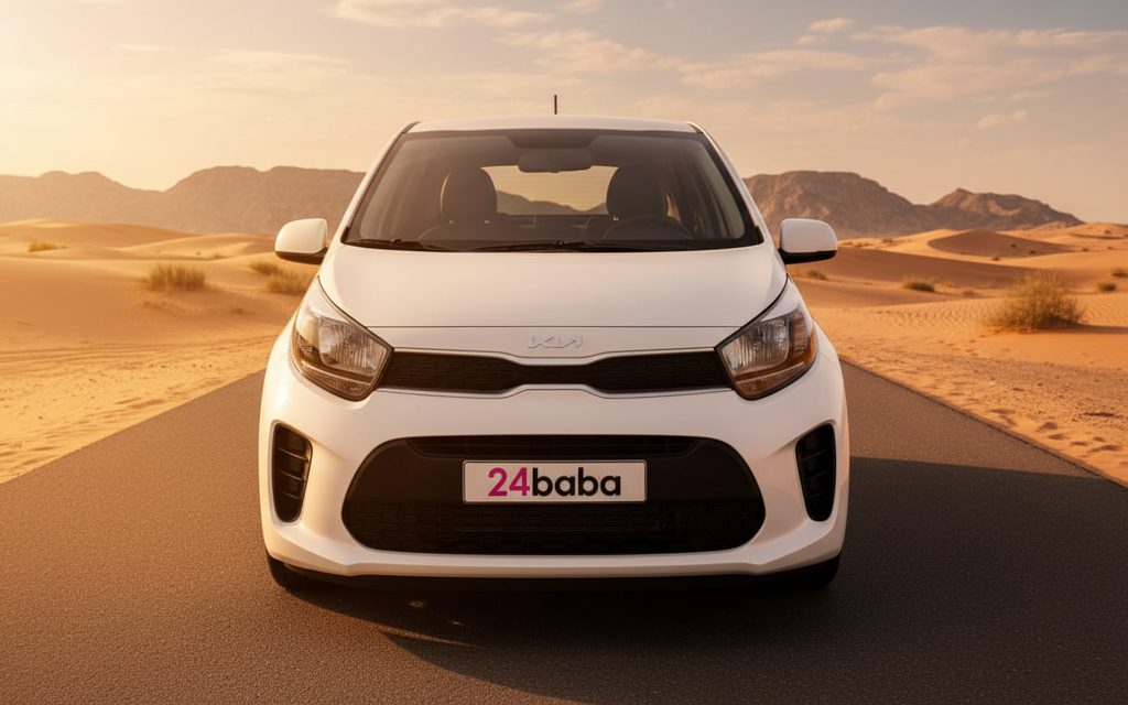 Kia Picanto 2023 White front view with headlights