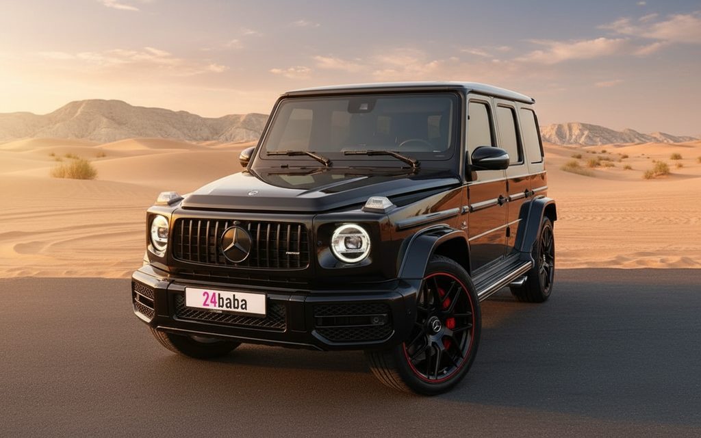 Mercedes G63 2022 Black front view with headlights