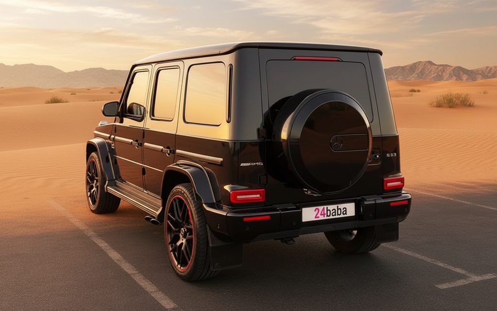 Mercedes G63 2022 Black rear view showing taillights