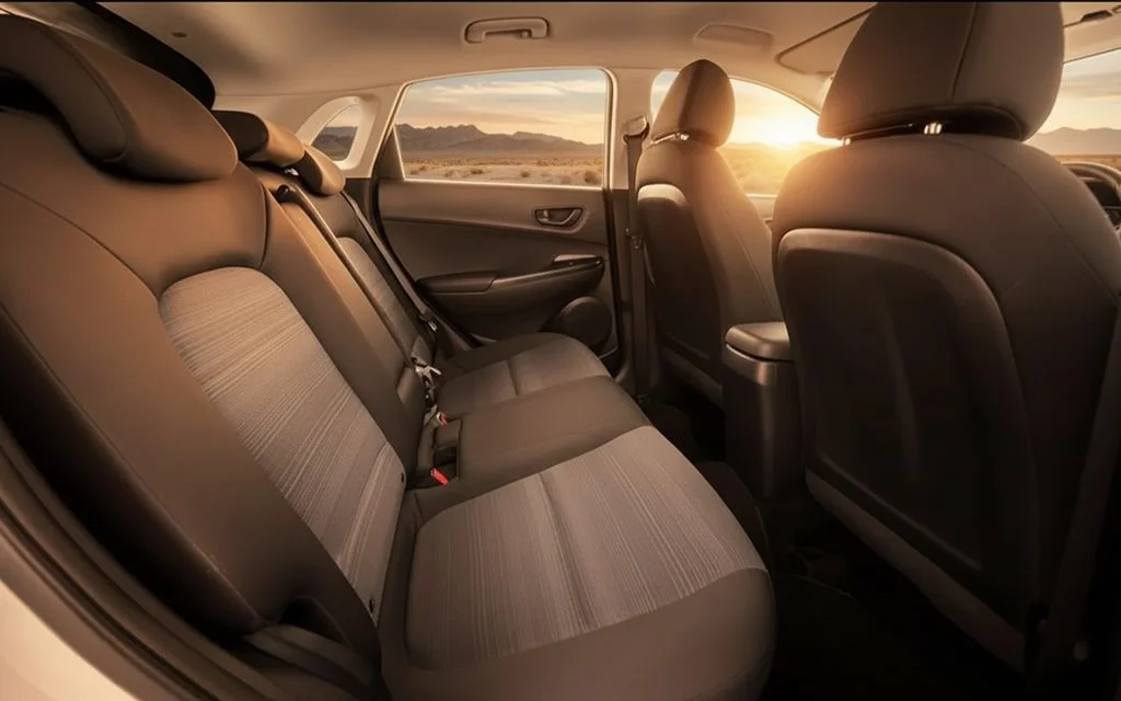 Hyundai Kona 2020 leather seats and cabin – rental in Dubai