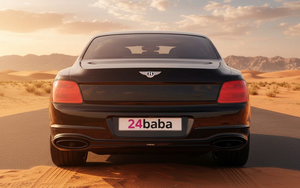 Bentley ContinentalFlyingSpur 2022 Black rear view showing taillights